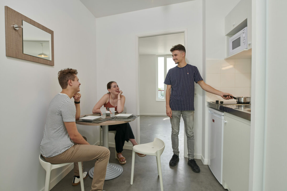 kitchenette résidence étudiante Alpha à Aubervilliers - Arpej