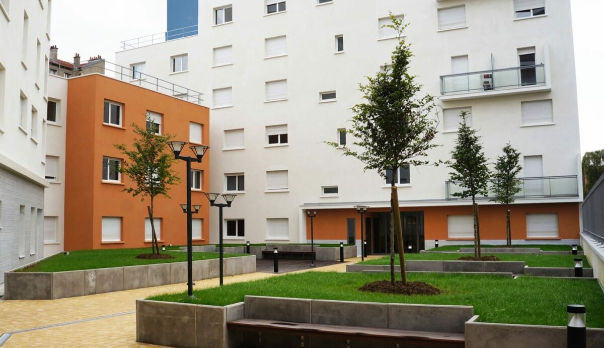 extérieur résidence étudiante Carmen Caron à Aubervilliers - Arpej