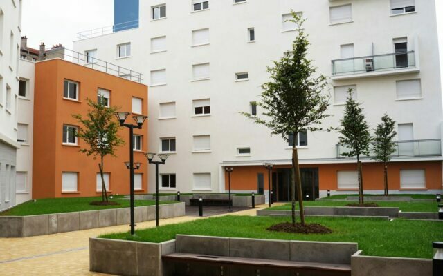 extérieur résidence étudiante Carmen Caron à Aubervilliers - Arpej