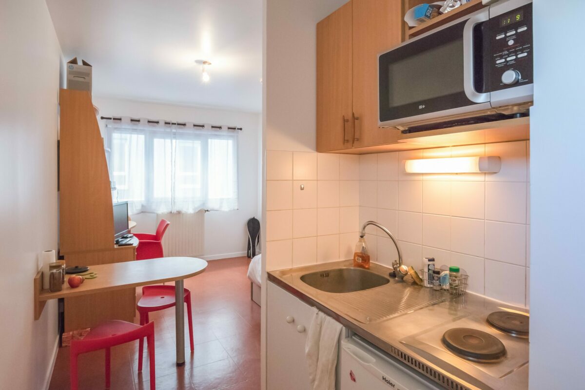 kitchenette résidence étudiante Pierre Bourdieu à Bonneuil-sur-Marne - ARPEJ